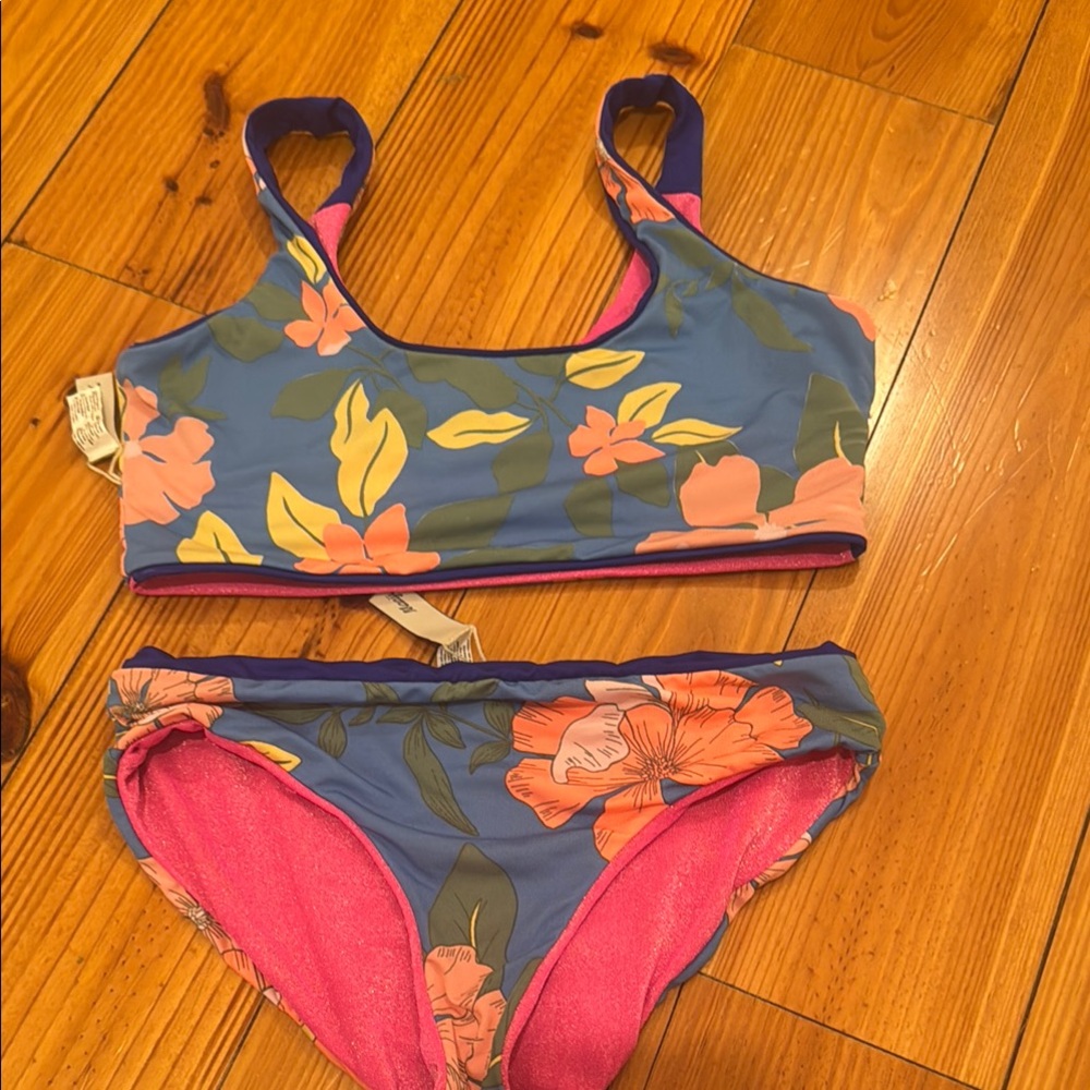 Maaji Blue and Pink Tropical Bloom Bikini